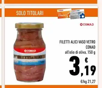 Conad Filetti alici vaso vetro conad offerta
