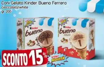 Kanguro Kinder Bueno Ferrero Coni Gelato cioccolato/white gr 200 offerta