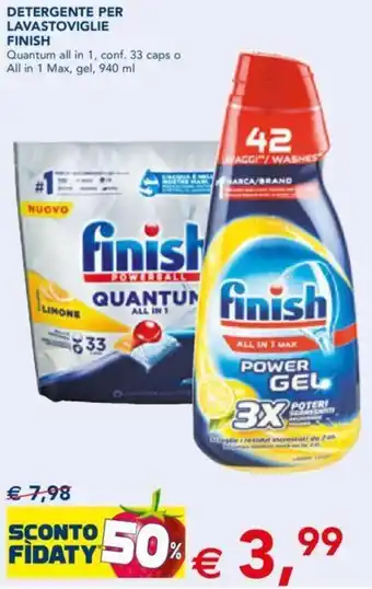Esselunga Finish Detergente per Lavastoviglie 940 ml offerta