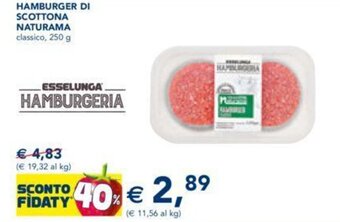 Esselunga Naturama Hamburger di Scottona 250 g offerta