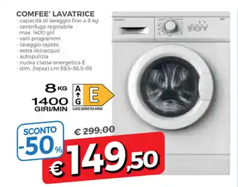 Famila Comfee' Lavatrice 8kg 1400 Giri/Min offerta