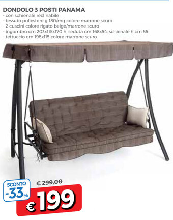 Famila Dondolo 3 Posti Panama offerta
