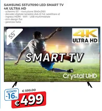 Famila Samsung 55TU7090 LED Smart TV 4K Ultra HD offerta