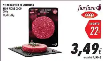Coop Steak Burger Di Scottona Fior Fiore Coop 300g offerta