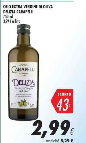 Coop Olio Extra Vergine Di Oliva Delizia Carapelli 750ml offerta