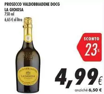 Coop Prosecco Valdobbiadene DOCG La Gioiosa 750ml offerta