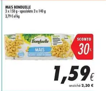Coop Mais Bonduelle 3 x 140g offerta
