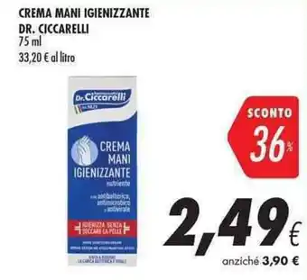 Coop Crema Mani Igienizzante Dr.Ciccarelli 75ml offerta