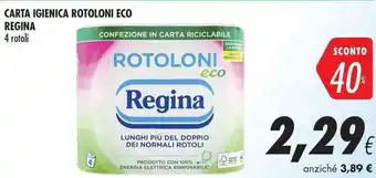 Coop Carta Igienica Rotolini eco Regina 4 rotoli offerta