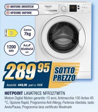 Sinergy Hotpoint Lavatrice NFR327WITN offerta