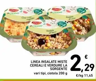 Linea insalate miste cereali e verdure la sorgente 200 g