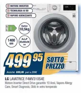 Sinergy LG Lavatrice F4WV310S4E offerta