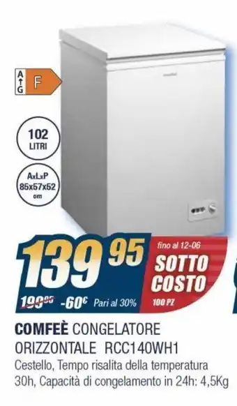 Sinergy Comfeè Congelatore Orizzontale RCC140WH1 offerta