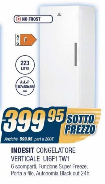 Indesit Congelatore Verticale UI6F1TW1
