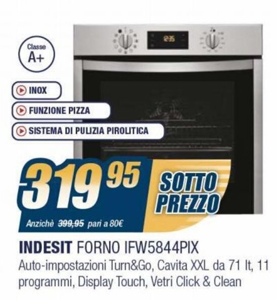 Indesit Forno IFW5844PIX offerta di Sinergy