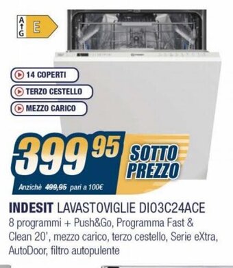 Sinergy Indesit Lavastoviglie DI03C24ACE offerta