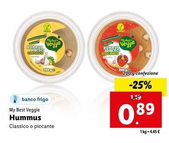 My best vegie hummus classico o piccante 200g