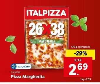 Lidl Pizza margherita italpizza 470g offerta
