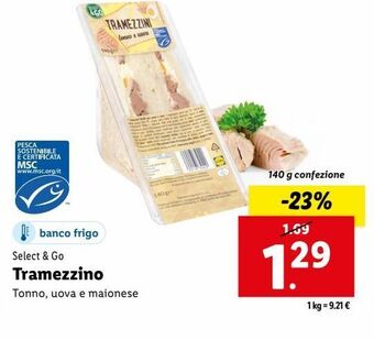 Lidl Tramezzino select&go tonno, uova e maionese 140g offerta