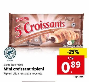 Lidl Maitre jean pierre mii croissant ripieni 5x48g offerta