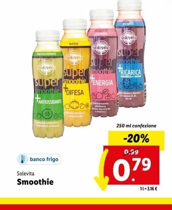 Lidl Solevita smoothie 250ml offerta