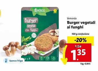 Lidl Vemondo burger vegetali ai funghi 160g offerta