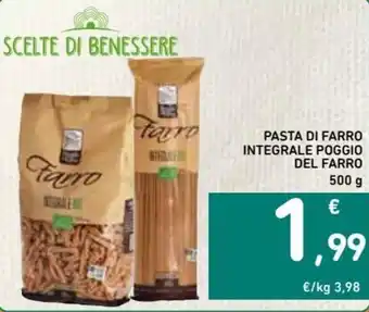 Spazio Conad Pasta di Farro Integrale Poggio del Farro 500 g offerta