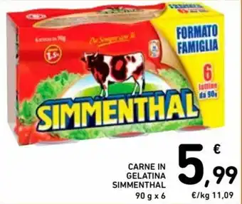 Spazio Conad Simmenthal Carne in Gelatina 90 g x 6 offerta