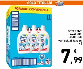 Spazio Conad Lysoform Detersivo Lavatrice 25 lavaggi x 3 offerta