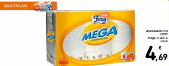 Spazio Conad Foxy Asciugatutto 2 veli, 6 rotoli offerta
