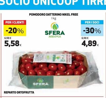 Coop Pomodoro datterino nikel free offerta