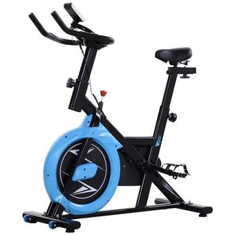 Cyclette con trasmissione a cinghia intensità regolabile nero e azzurro