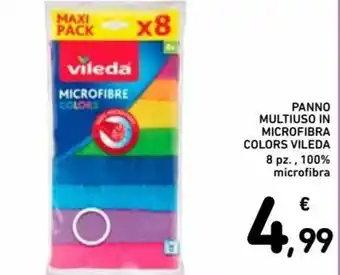 Spazio Conad Vileda Panno multiuso in microfibra colors 8 pz offerta