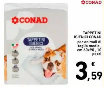 Spazio Conad Conad Tappetini Igienici cm. 60x90, 10 pezzi offerta