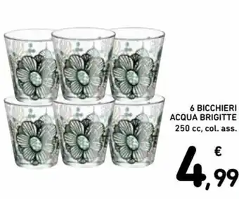 Spazio Conad 6 Bicchieri Acqua Brigitte 250 cc offerta