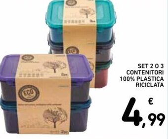 Spazio Conad Set 2 o 3 Contenitori 100% Plastica Riciclata offerta