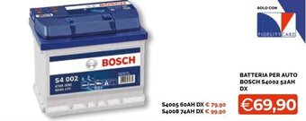 Mercatò Big Bosch Batteria per auto S4002 52AH DX offerta