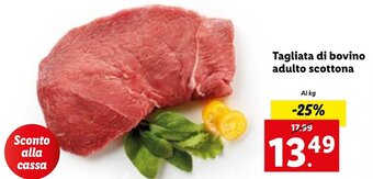 Tagliata di bovino adulto scottona