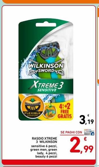 Spazio Conad Rasoio xtreme 3 wilkinson offerta