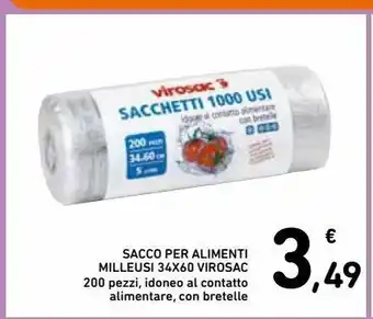 Sacco per alimenti milleusi 34x60 virosac