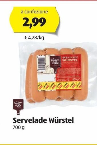ALDI Il tagliere del re servelade würstel 700 g offerta