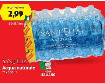 ALDI Sant''elia acqua naturale 24 x 500 ml offerta