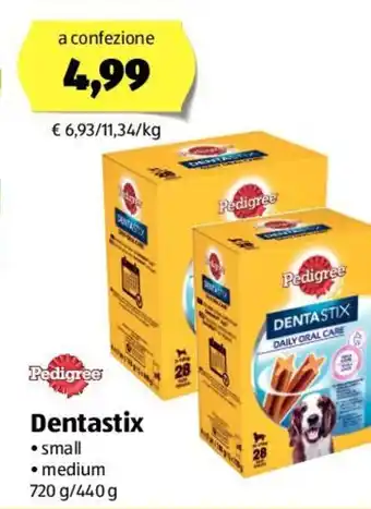 ALDI Pedigree dentastix small medium 720 g / 440 g offerta