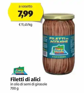 ALDI Filetti di alici in olio di semi di girasole 700 g offerta