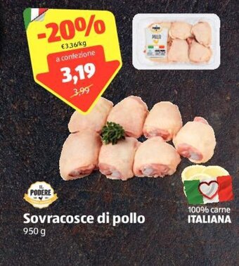 ALDI Il podere sovracosce di pollo 950 g offerta