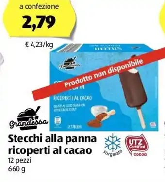 ALDI Grandessa stecchi alla panna ricoperti al cacao 12 pezzi 660 g offerta