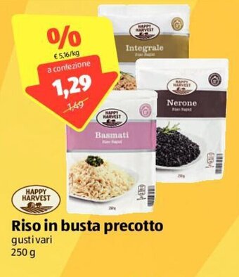 ALDI Happy Harvest riso in busta precotto gusti vari 250 g offerta