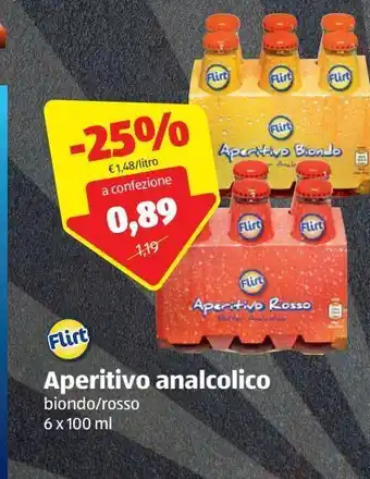ALDI Flirt aperitivo analcolico biondo / rosso 6x 100 ml offerta