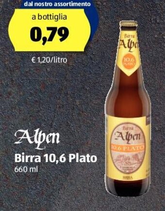 ALDI Alpen birra 10,6 plato 660 ml offerta