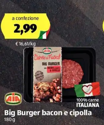 ALDI Aia big burger bacon e cipolla 180 g offerta
